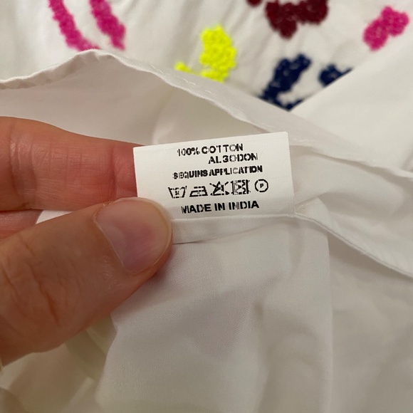 Women’s Vilagallo White Button Down 100% Cotton Embellished Shirt Size 38 - Picture 10 of 10